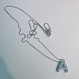 Silver Initial 'A' Necklace